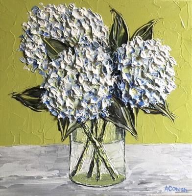 Three Hydrangeas on Lime