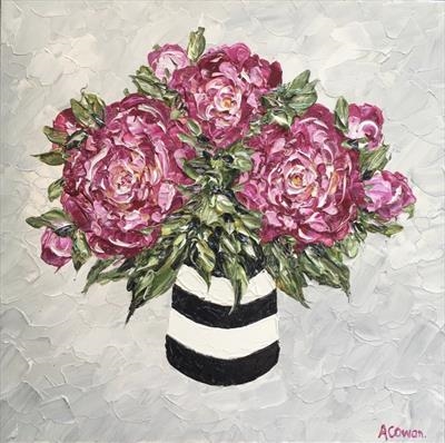 Peonies with Black Stripes