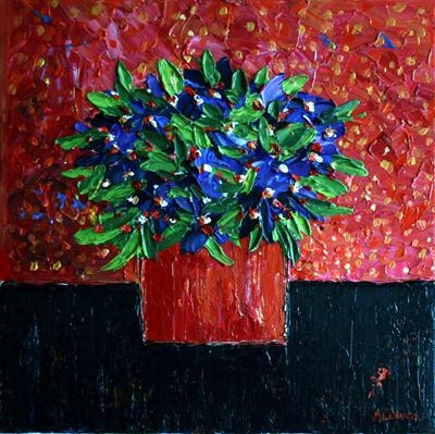 African Violets by Alison Cowan, Painting, Acrylic on canvas