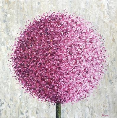 Allium Haze by Alison Cowan, Painting, Acrylic on canvas