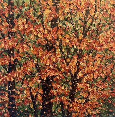 Amber Burst by Alison Cowan, Painting, Acrylic on canvas