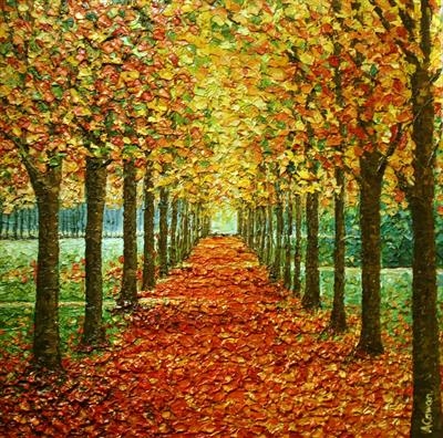 Amber Path by Alison Cowan, Painting, Acrylic on canvas