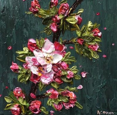 Apple Blossom Branch by Alison Cowan, Painting, Acrylic on canvas