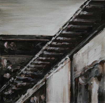 Ascending - Building Detail by Alison Cowan, Painting, Acrylic on canvas