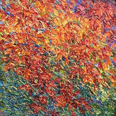 Autumn Abstraction by Alison Cowan, Painting, Acrylic on canvas