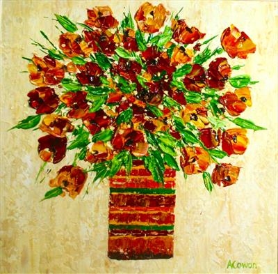 Autumn Blooms by Alison Cowan, Painting, Acrylic on canvas