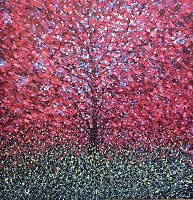 Autumn Red by Alison Cowan, Painting, Acrylic on canvas