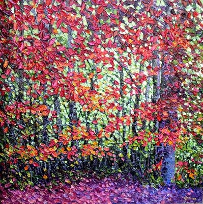 Autumn Sunlight by Alison Cowan, Painting, Acrylic on canvas