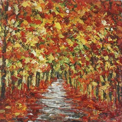 Autumn Tunnel by Alison Cowan, Painting, Acrylic on canvas