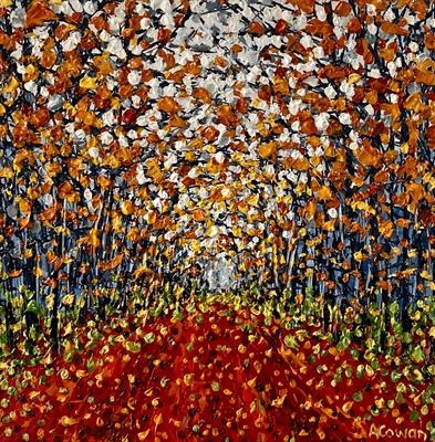 Autumnal Path by Alison Cowan, Painting, Acrylic on canvas