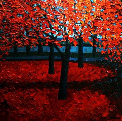Beyond the Pond by Alison Cowan, Painting, Acrylic on canvas