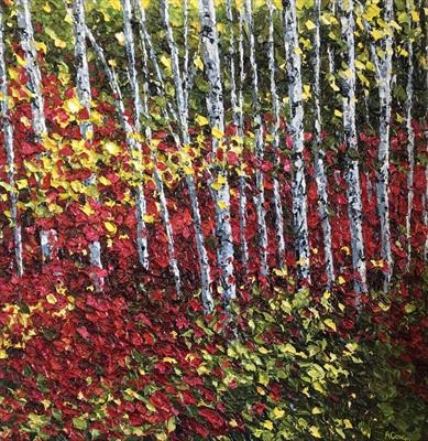 Birch Grove by Alison Cowan, Painting, Acrylic on canvas