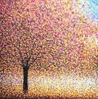 Blazing Tree by Alison Cowan, Painting, Acrylic on canvas