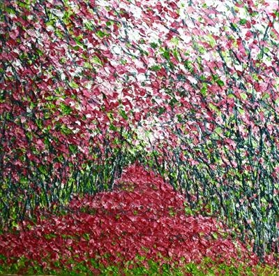 Blossom Tunnel by Alison Cowan, Painting, Acrylic on canvas