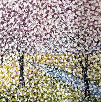 Blossom Whoosh by Alison Cowan, Painting, Acrylic on canvas