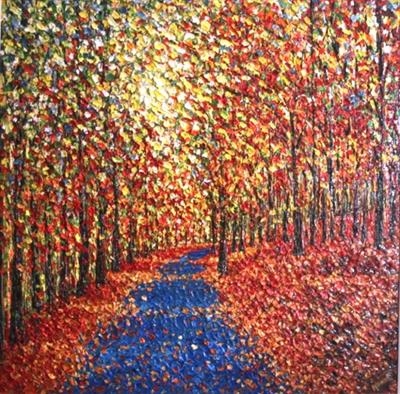 Blue Path 2 by Alison Cowan, Painting, Acrylic on canvas