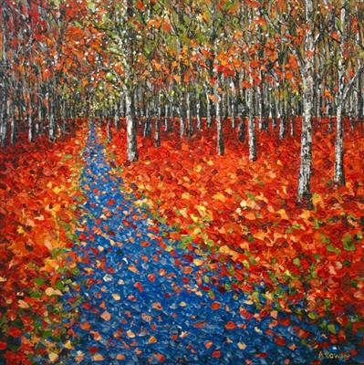 Blue Trail by Alison Cowan, Painting, Acrylic on canvas