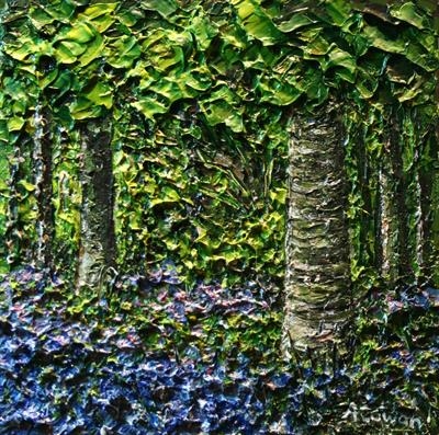Bluebell Carpet by Alison Cowan, Painting, Acrylic on canvas