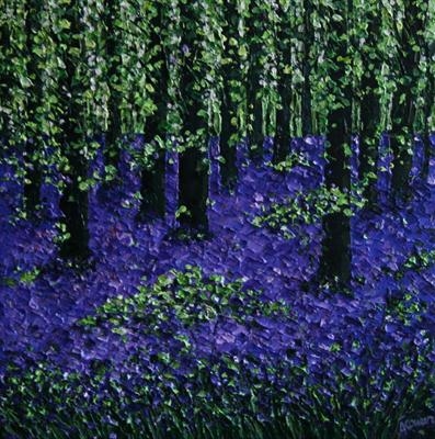 Bluebell Wood by Alison Cowan, Painting, Acrylic on canvas