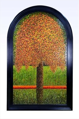 Burnished Arched Dome by Alison Cowan, Painting, Acrylic on board