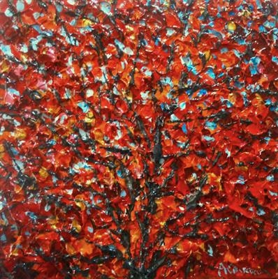 Burnished Leaves by Alison Cowan, Painting, Acrylic on canvas