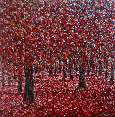 Burnished Russet Woods by Alison Cowan, Painting, Acrylic on canvas
