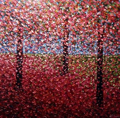 Cerise Carpet by Alison Cowan, Painting, Acrylic on canvas