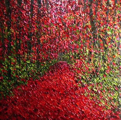 Cherry Glow by Alison Cowan, Painting, Acrylic on canvas