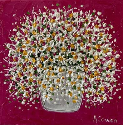 Daisies on Gyp by Alison Cowan, Painting, Acrylic on canvas