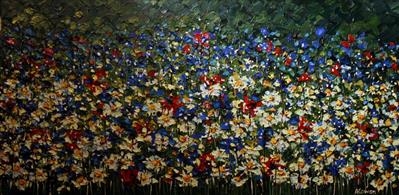Daisy Field by Alison Cowan, Painting, Acrylic on canvas
