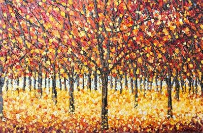 Fall Foliage by Alison Cowan, Painting, Acrylic on canvas