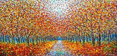 Fall Pastiche by Alison Cowan, Painting, Acrylic on canvas