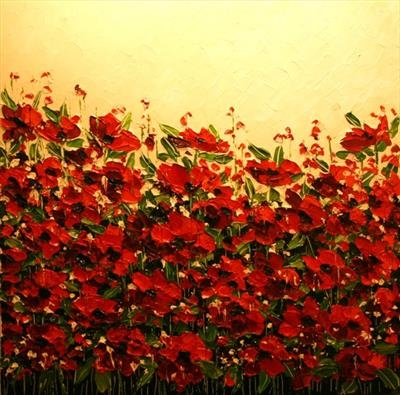 Field of Poppies by Alison Cowan, Painting, Acrylic on canvas