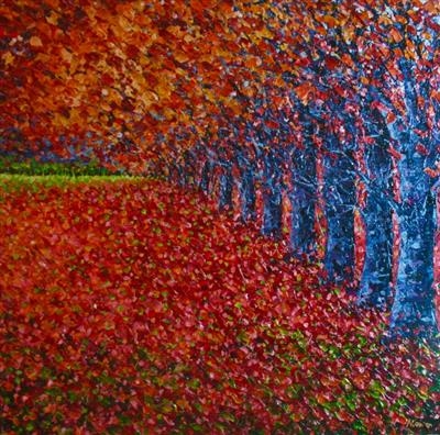 Flame Forest by Alison Cowan, Painting, Acrylic on canvas