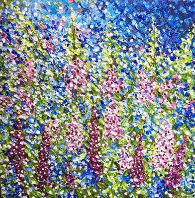 Floral Array by Alison Cowan, Painting, Acrylic on canvas