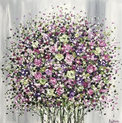 Floral Flurry by Alison Cowan, Painting, Acrylic on canvas