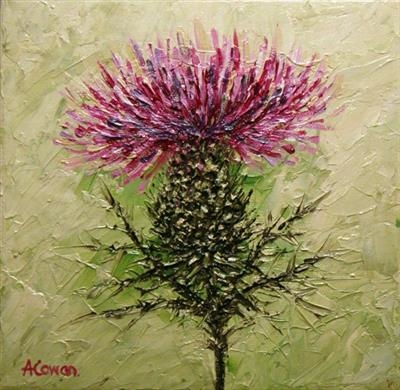 Flower of Scotland by Alison Cowan, Painting, Acrylic on canvas