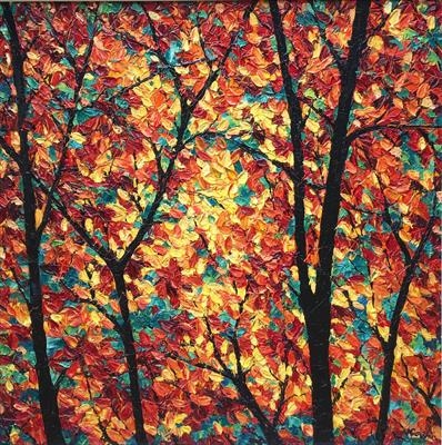 Forest Flame by Alison Cowan, Painting, Acrylic on canvas