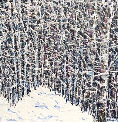 Frosty Trail by Alison Cowan, Painting, Acrylic on canvas