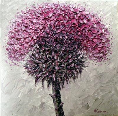 Fuzzy Thistle by Alison Cowan, Painting, Acrylic on canvas