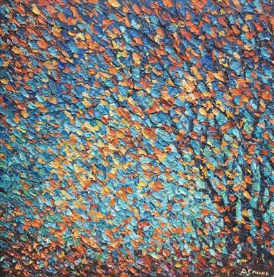 Golden Fall by Alison Cowan, Painting, Acrylic on canvas