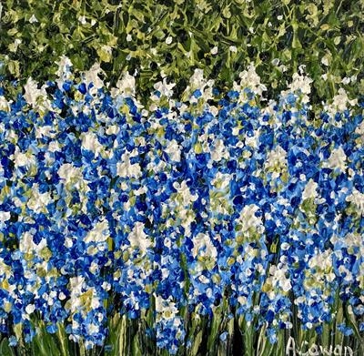 Grape Hyacinths by Alison Cowan, Painting, Acrylic on canvas