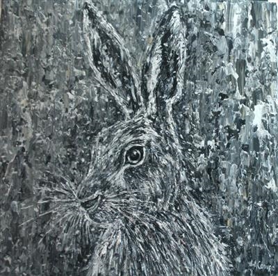 Hare by Alison Cowan, Painting, Acrylic on canvas