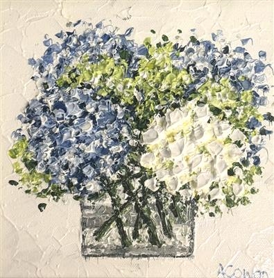 Hydrangea Posy by Alison Cowan, Painting, Acrylic on canvas