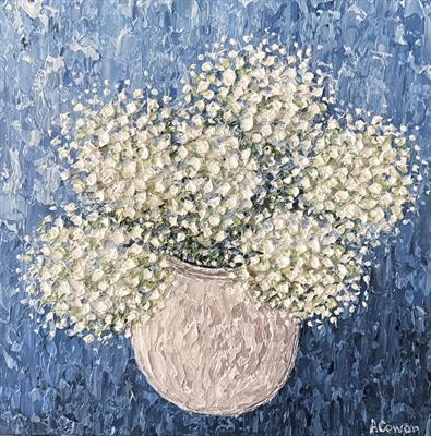 Hydrangea Pot by Alison Cowan, Painting, Acrylic on canvas