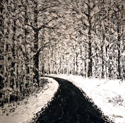 Icy Road by Alison Cowan, Painting, Acrylic on canvas