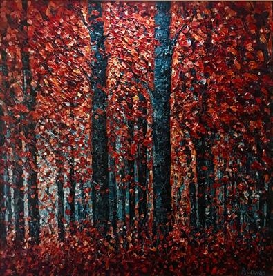 Illuminated Forest by Alison Cowan, Painting, Acrylic on canvas