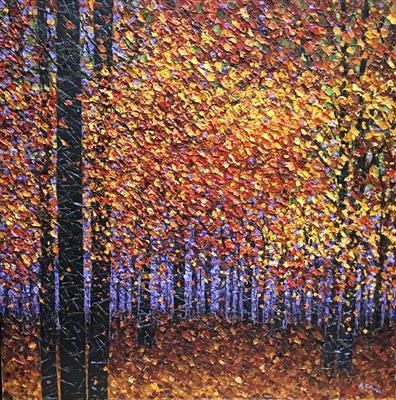 In Awe of Autumn by Alison Cowan, Painting, Acrylic on canvas