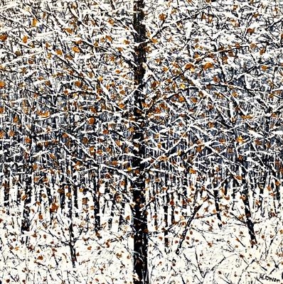 Last Fall on Snow by Alison Cowan, Painting, Acrylic on canvas