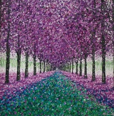 Lavender Avenue by Alison Cowan, Painting, Acrylic on canvas